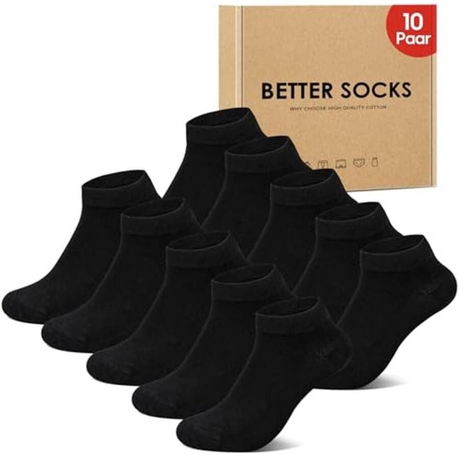 6 10 Paar Sneakersokken voor en Katoenen Korte Sportsokken voor Sport en Hardlopen