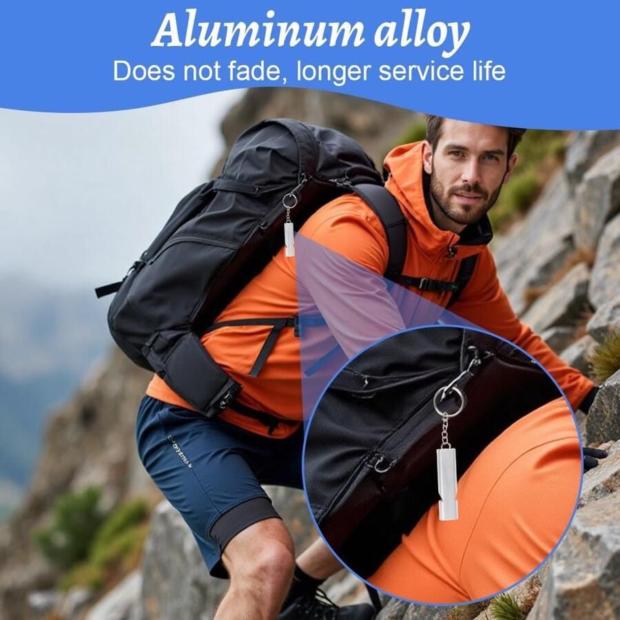 7 stuks aluminium fluitje noodfluitje hoge decibelfluit met sleutelhanger voor outdoor wandelen jacht kajak camping vissen