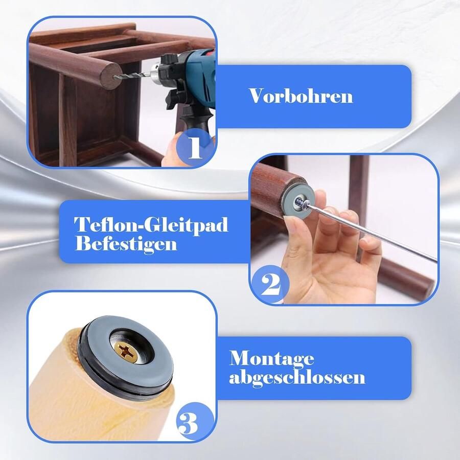 72 stuks Teflon meubelglijders 22 mm stoelglijders om te schroeven ronde teflon glijders om te schroeven vloerbeschermers voor stoelen meubelglijders voor zware meubels stoelen tapijt
