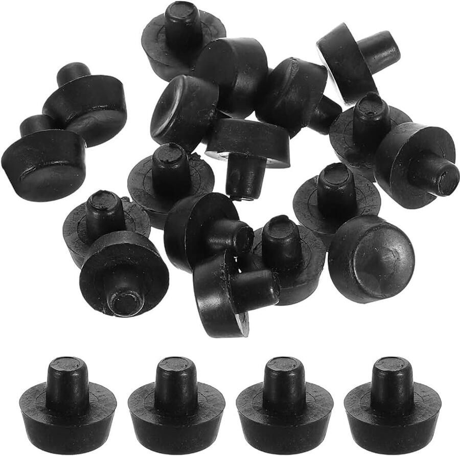 76 stuks glazen platen tafelbuffers met steel 6 mm 0 24 inch aanslagdemper meubelaanslagbuffer voor terrasmeubels (geschikt voor 1 4 inch gat) zwart