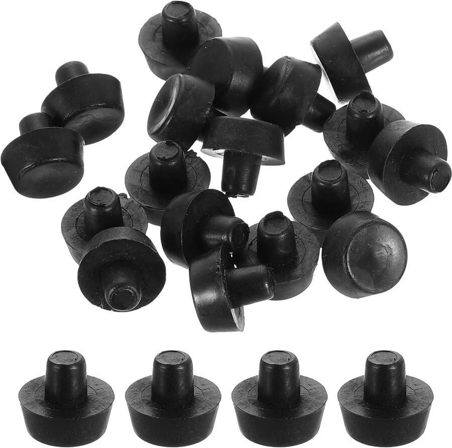 76 stuks glazen platen tafelbuffers met steel 6 mm 0 24 inch aanslagdemper meubelaanslagbuffer voor terrasmeubels (geschikt voor 1 4 inch gat) zwart