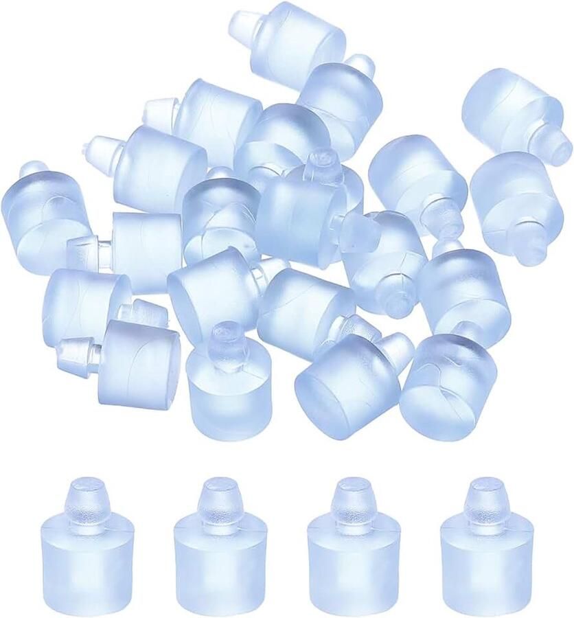 76 stuks rubberen aanslagdempers met steel 5 mm rubberen schokdemper rubberen noppen voor glasplaten voor terrasmeubels (geschikt voor 1 4 inch gat) transparant