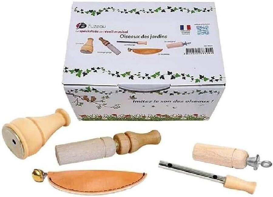 78320 Set van 5 natuurlijke houten oproepen Voor het imiteren van de geluiden van tuinvogels Natuursfeer Vanaf