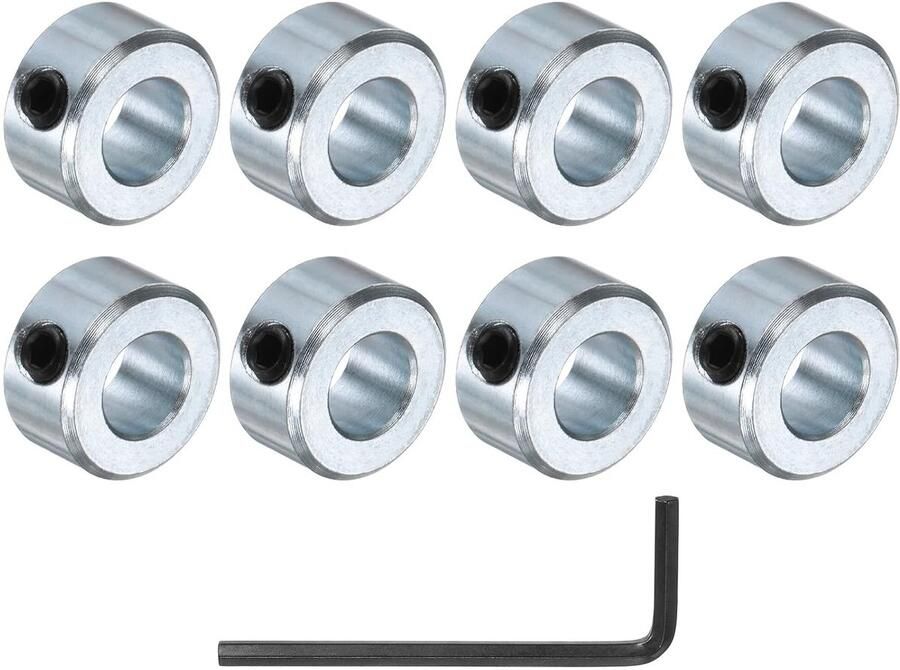 8-delige set schroefaskraag 7 16 inch boring verzinkte stalen askraag 7 8 inch buitendiameter 7 16 inch brede askraagklem met zeskantsleutel