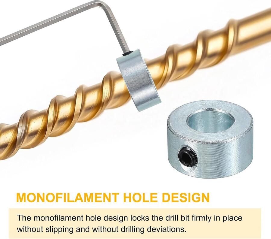 8 mm boring askraag 16 mm OD 8 mm dik 8 stuks klemring stelschroeven set koolstofstaal met M4 schroefdraadstift en sleutel voor auto-robotiek machinebouw zilver