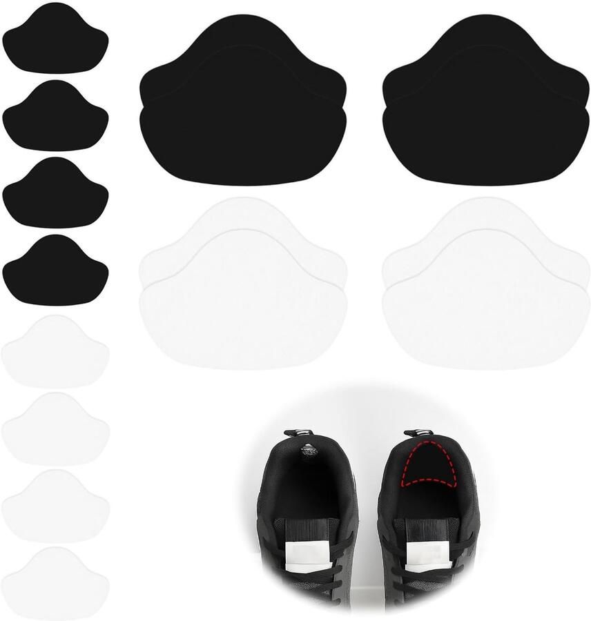 8 Paar Beschermers voor Hakken Zelfklevende Hiel Pads voor Schoenen Herstel Patches en Hielbescherming voor Sneakers en Hakken Zwart en Wit