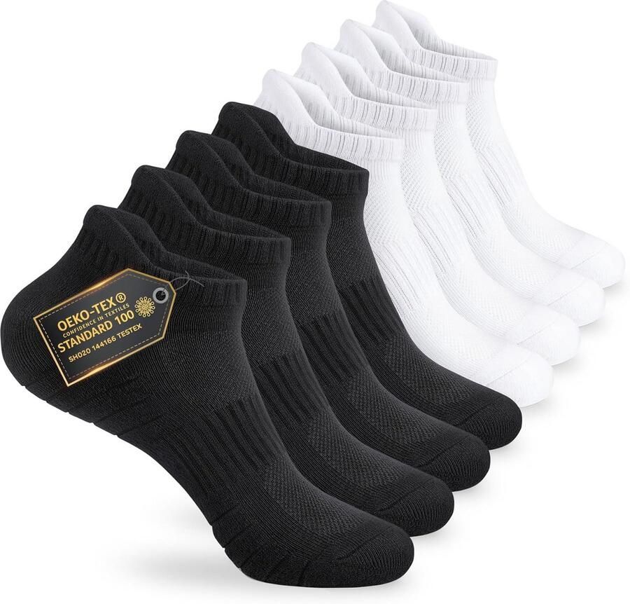 8 Paar Enkelsokken Sportsokken Unisex Katoen voor Hardlopen en Dagelijks Gebruik