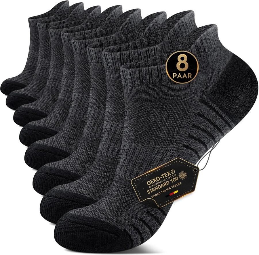8 Paar Gewatteerde Sneakersokken Ade d en Comfortabel voor Sport en Dagelijks Gebruik