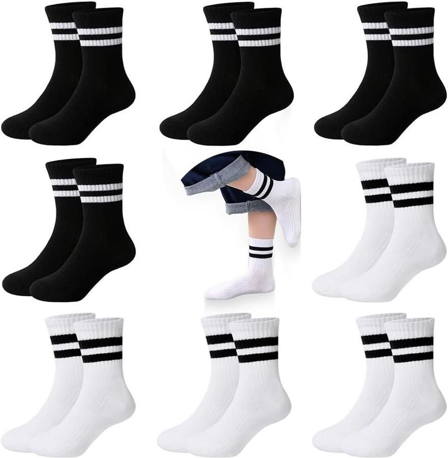 8 Paar Kinder Sportsokken Katoen Sneakersokken voor &