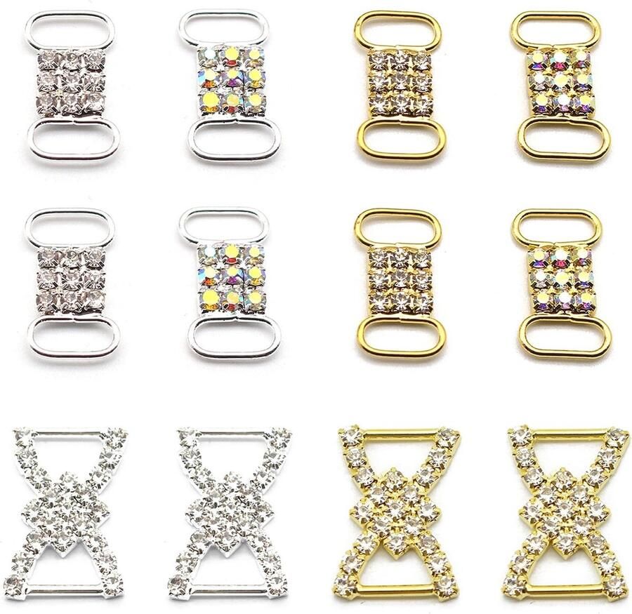 8 Paar Schoenveter Gespen met Strass Decoratieve Sneakers Accessoires voor Bling en Mode