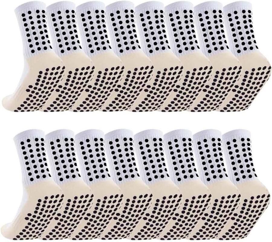 8-Pack Sneakersokken met Antislipzolen voor Heren Ideaal voor Voetbal en Sport