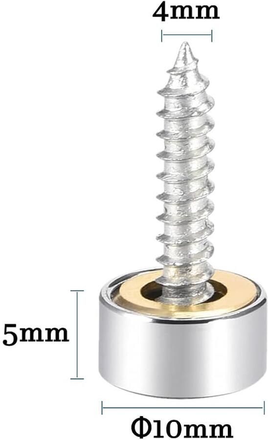 8 stuks 10 mm spiegelschroeven gepolijst roestvrij staal decoratieve doppen afdekking sluitingen voor spiegel en schild reclame decoratief zilver