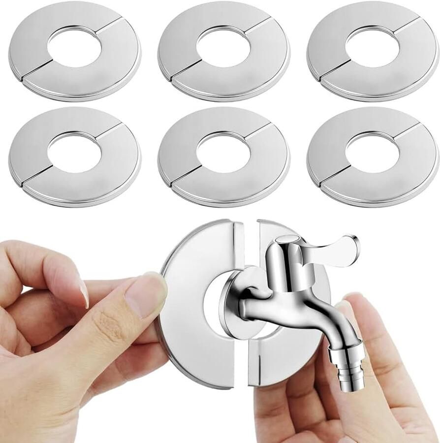 8 stuks 28 mm roestvrijstalen rozetafdekking zelfklevende afdekrozetten split design rozetten afdekking verwarmingsbuis rozet verchroomd stalen ventiel voor kraanventiel