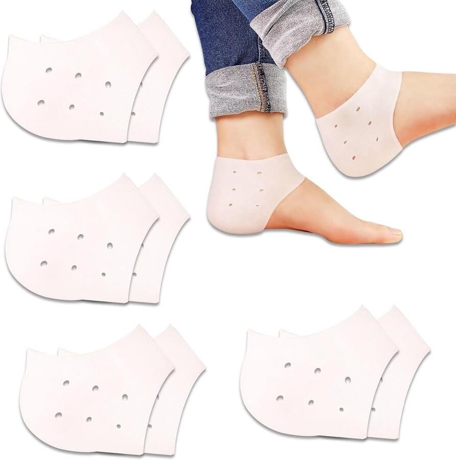 8 Stuks Ade de Gelpads voor Hielbescherming Comfortabele Siliconen Hielbeschermers voor nen en Ideaal voor Sport en Dagelijks Gebruik