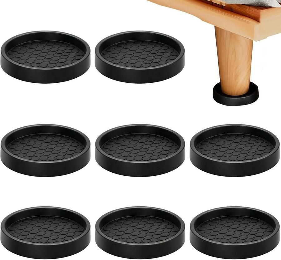8 stuks antislip meubelonderzetters binnendiameter rond antislip pads meubels van siliconen geschikt voor bedden banken en kasten