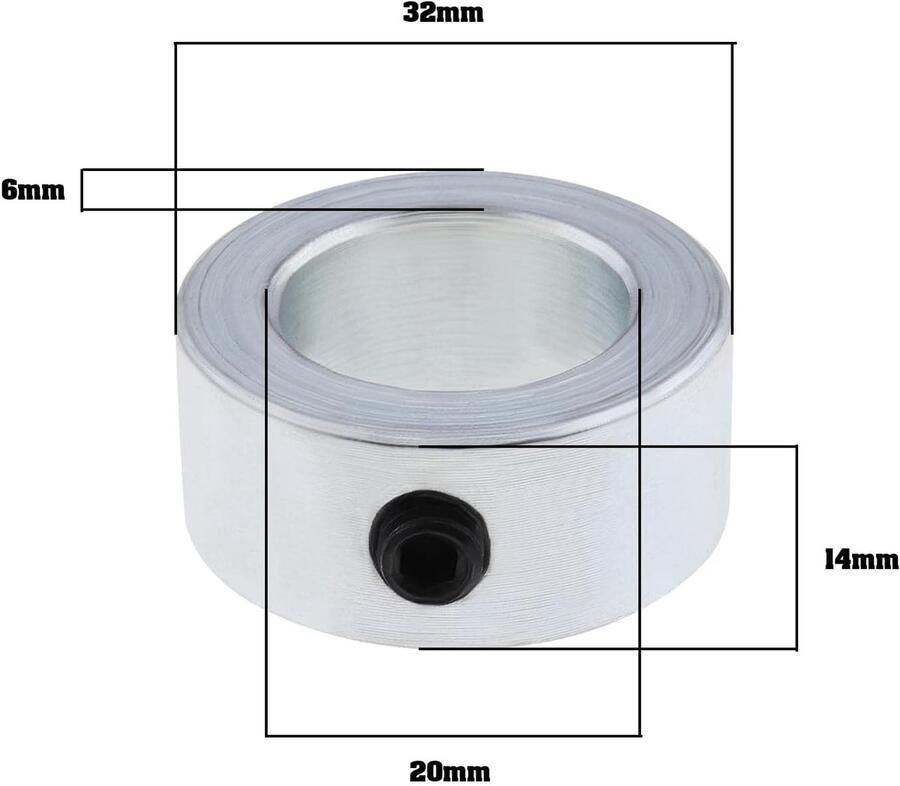 8 stuks boomklemmen 20 mm ringen instelring positioneringsring verzinkt dieptestopklemmen met binnenzeskantschroef M6 voor handwagen vrachtwagen