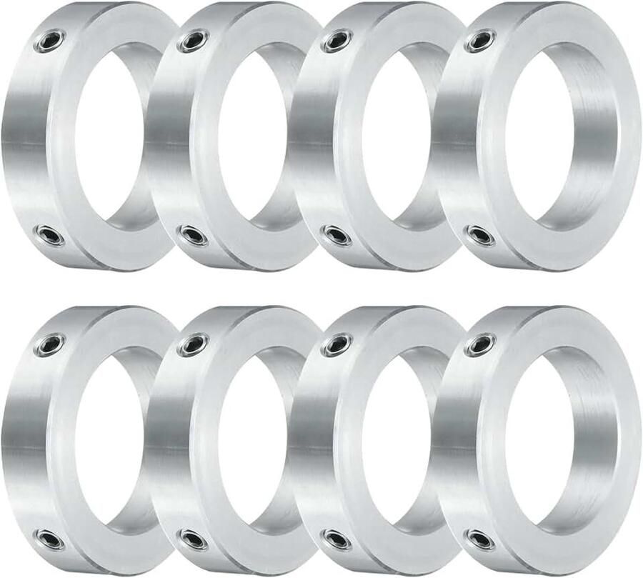 8 stuks schroefmanchetten voor bevestiging met een gat van 35 mm halsbanden voor aluminium as 52 mm OD en 12 mm dik klemklemmen met schroefsluiting bevestigingskraag voor lineaire