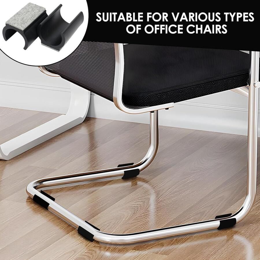 8 stuks stoelglijders universele meubelpoten Ø 24-25 mm voor schommelstoelen voor parket laminaat tegels krasbescherming en geluidsreductie (zwart 25 mm)