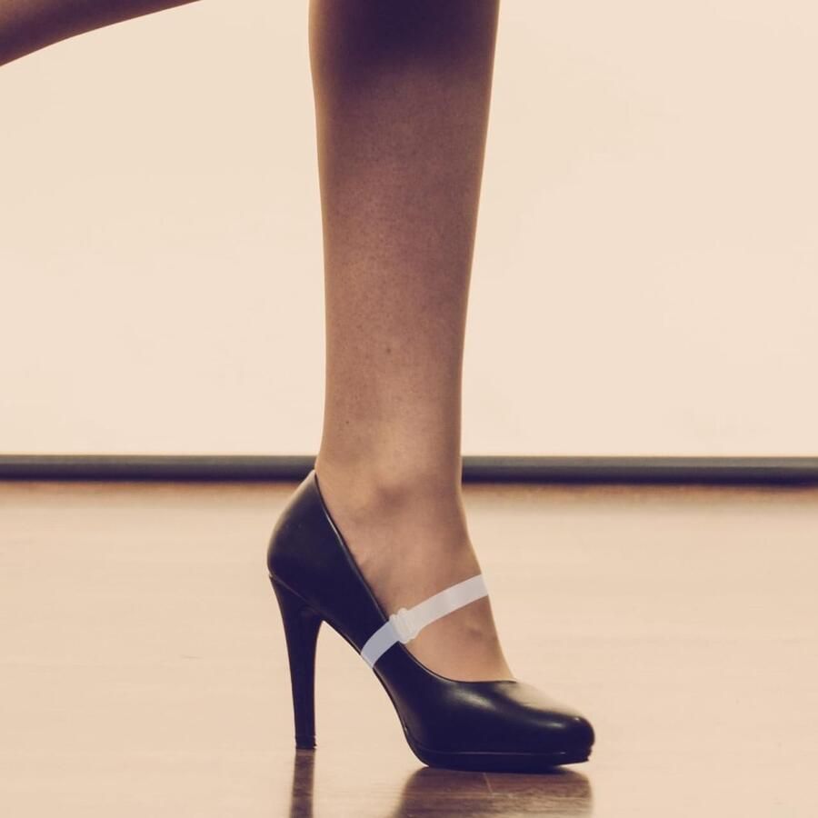 8 Stuks Transparante Hakbanden Elastische Veters voor Hakken Antislip Hakbevestiging Verstelbaar en Comfortabel voor Dames Geschikt voor Pumps en Sandalen