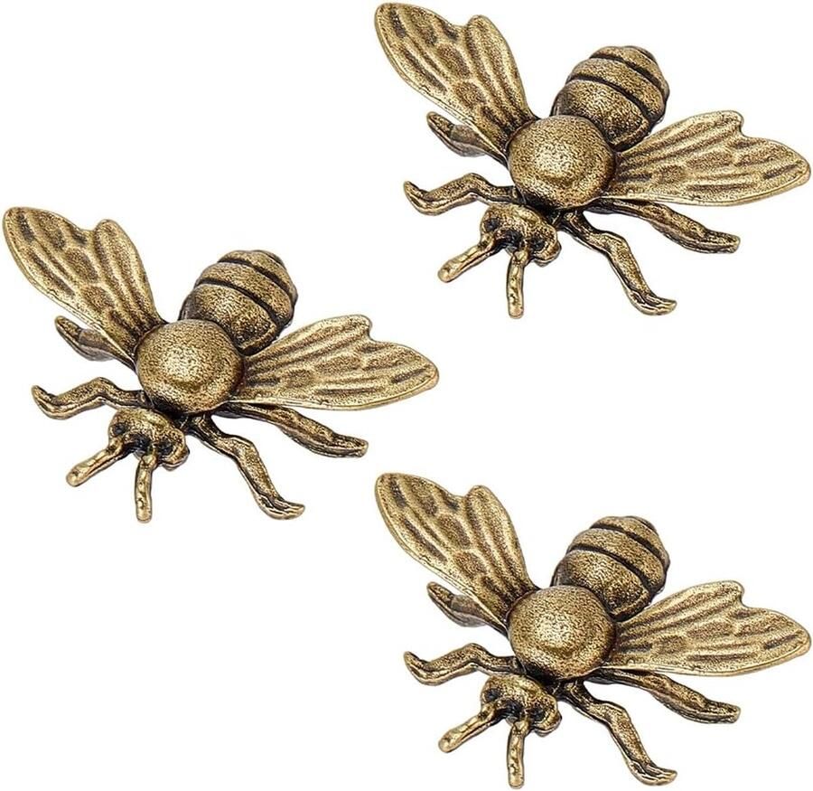 8 stuks vintage mini messing bijenstandbeelden gouden figuren kleine metalen dier bureaudecoratie decoratieve bijen decoratie voor rustiek kantoor thuis decoratie muurkunst