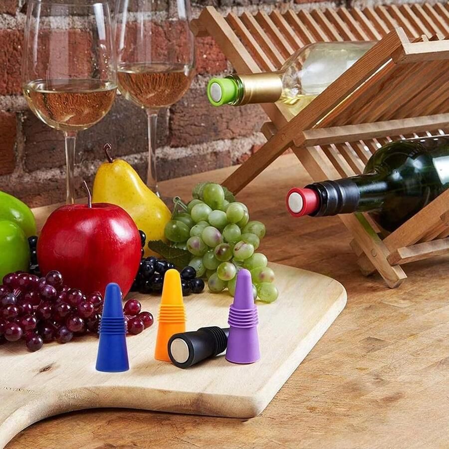 8 stuks wijnflesstoppen siliconen wijnstoppen herbruikbare champagnestoppen siliconen flesstoppen veelkleurige wijnstoppers voor wijnflessen voor wijn champagne bier frisheid
