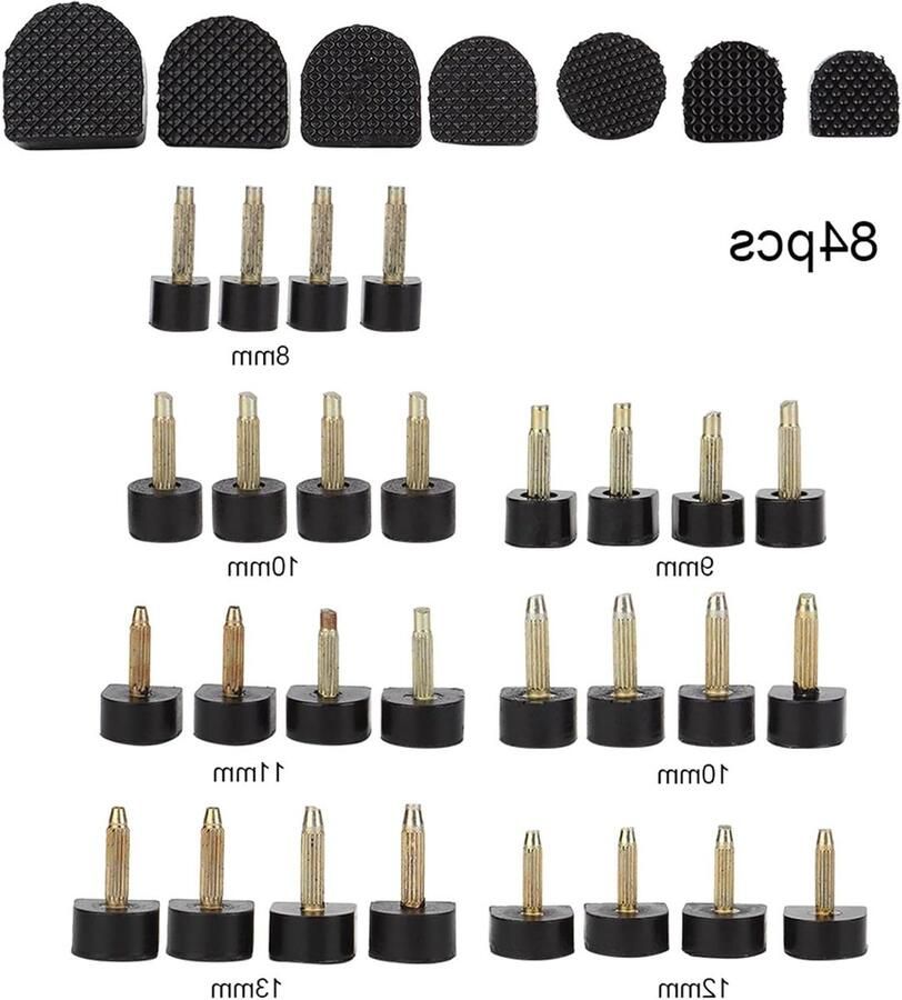 84 Stuks Vervangende Hiel Tips voor Schoenreparatie Antislip Bescherming voor Hakken en Pumps Types en Grootte