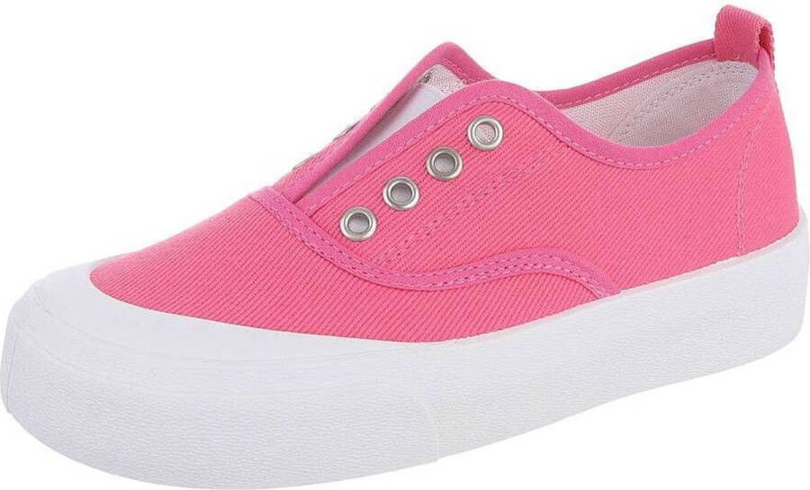 888 lage sneaker schoenen sier gaten roze