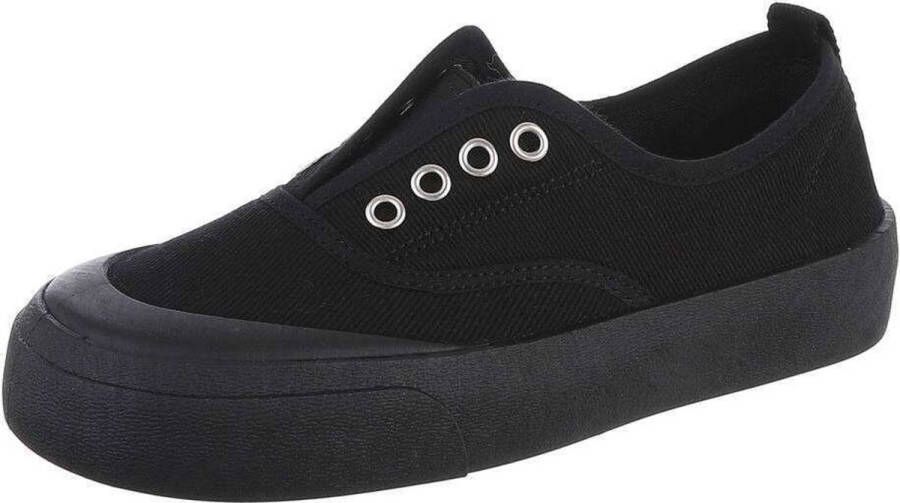 888 lage sneaker schoenen sier gaten zwart