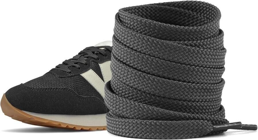 8mm Brede Platte Schoenveters met Ruitpatroon voor Sneakers & Sportschoenen