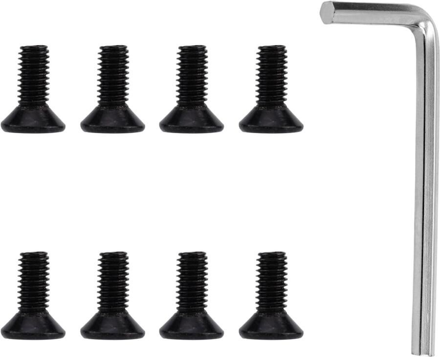 8Pcs Vervangingsschroeven voor SPD Cleats Duurzame Clips voor Fietsschoenen met Sleutel Compatibel met Spin Bike Clip Schoenen