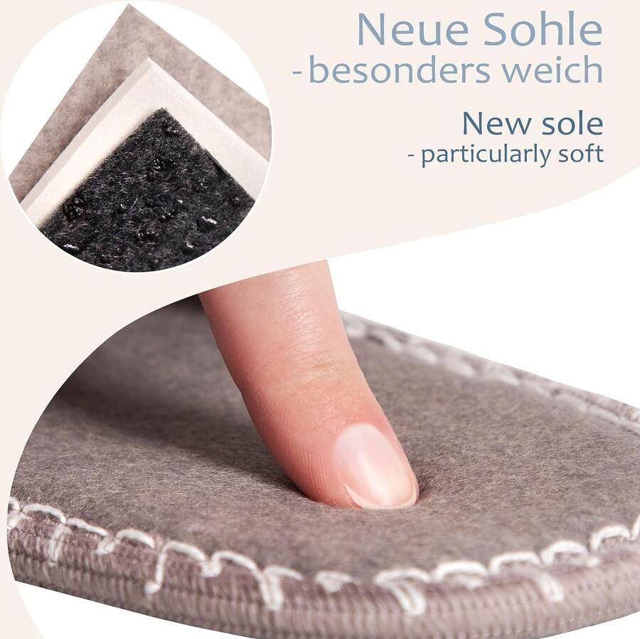 ABS gastenpantoffels wasbeer set van 6 antislipzool pantoffels vilten pantoffels gastenpantoffels