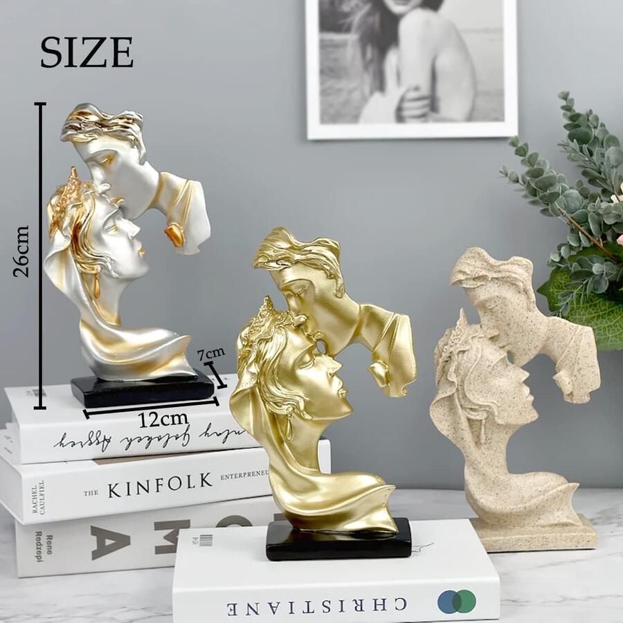 Abstracte sculptuur decoratieve figuren decoratie woonkamer modern om neer te zetten abstract beeldhouwwerk polyresin cadeau-idee (champagne)