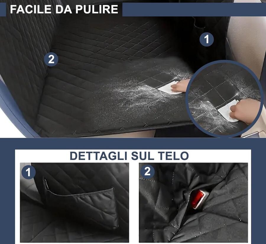 Accessori Lupex Autostoelhoes voor honden achterbankhoes voor huisdieren Oxford-stof antislip krasbestendig met zijkleppen waterdicht met gaasvensters