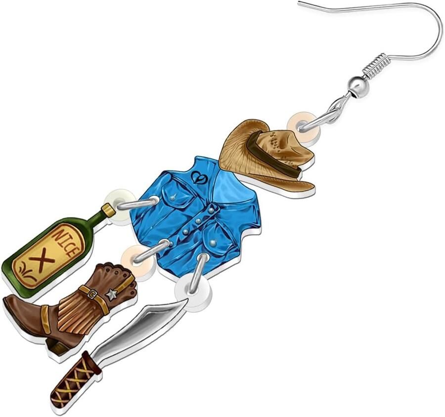 Acryl Cowboy Hoed Boot Cowgirl Oorbellen Voor Vrouwen Bungelende Westerse Sieraden Vintage Accessoires Cowgirl Geschenken Voor Rodeo Party Outfits