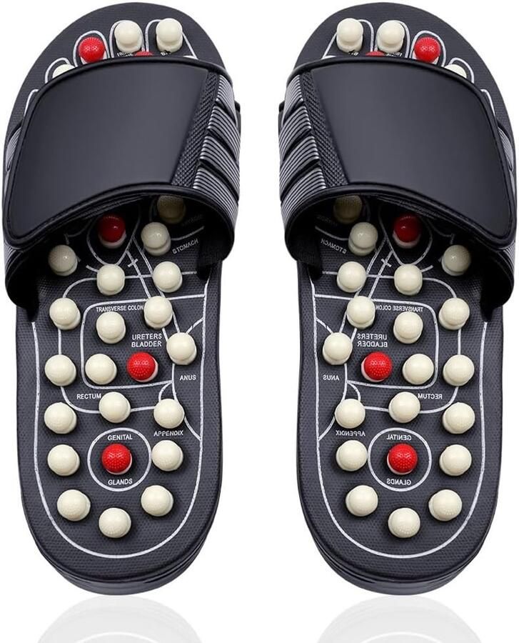 Acupressure Slippers voor nen en Massage Slippers Acupunctuur Slippers met Verwijderbare Draaibare Acupunctuurtips Reflexologie Sandalen voor Pijn en Ontspanning