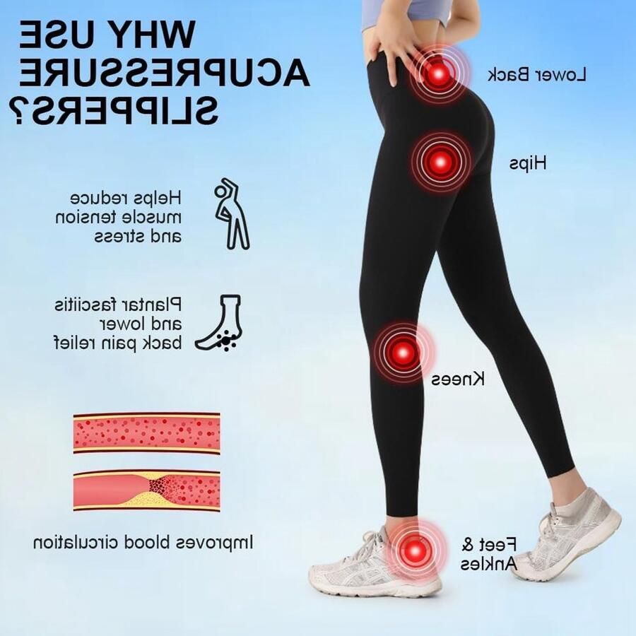 Acupressure Slippers voor nen en Massageslippers met Verwijderbare Acupunctuurtips Reflexologie Sandalen voor Pijnverlichting en Verbeterde Bloedcirculatie