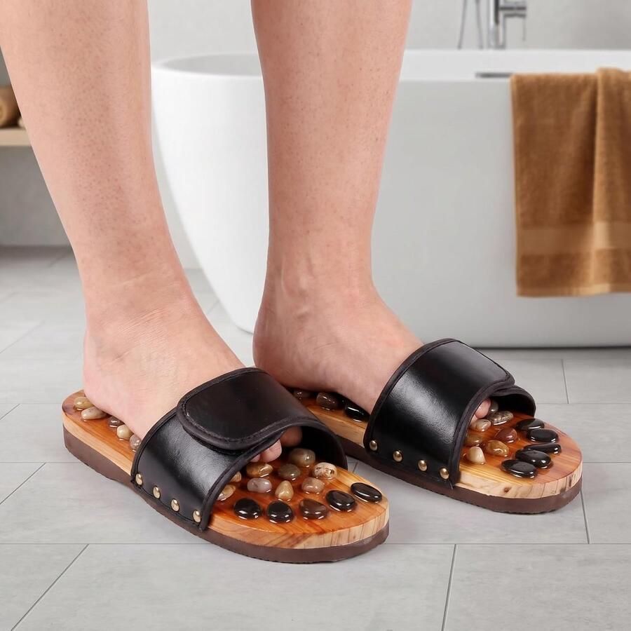 Acupressure Voetmassage Sandalen Zwart 39 EU EVA-Materiaal Uniseks