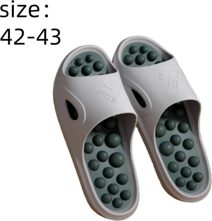 Voetmassage sloffen-Acupressuur sloffen-antislip sloffen-massage sloffen- grijs