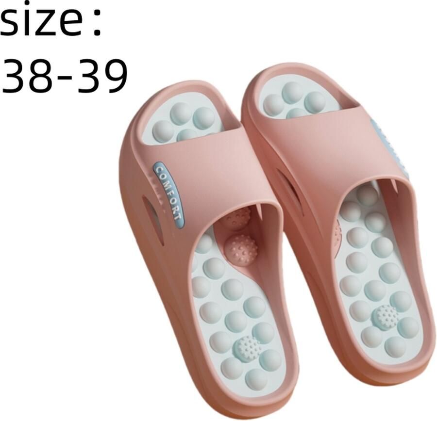 Voetmassage sloffen-Acupressuur sloffen-antislip sloffen-massage sloffen- roze