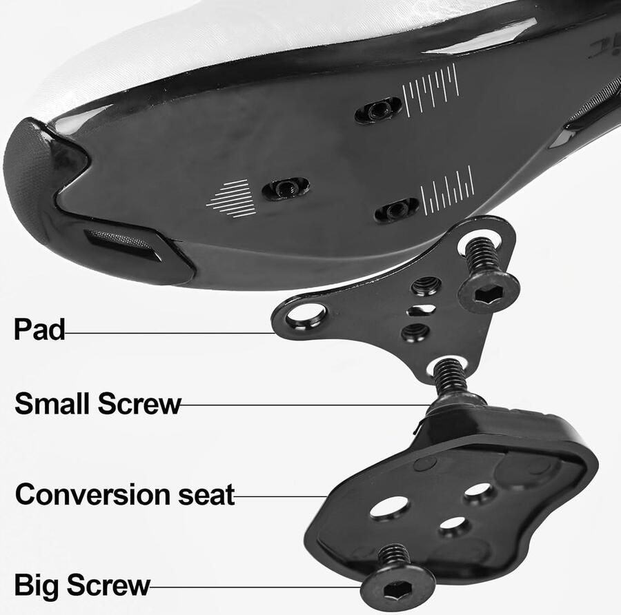Adapter voor Fietsschoenen 2 Stuks Compatibel met Shi o SPD Ideaal voor Racefietsen en MTB 3-Hole Plaat Converter voor Fiets Pedalen
