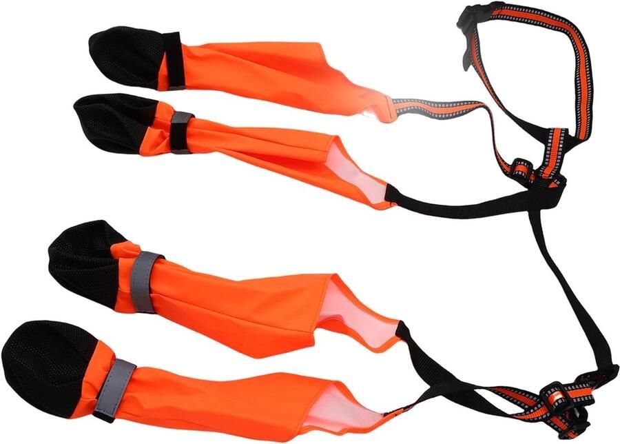 Ade d Waterdichte Hondenlaarzen met Verstelbare Bandjes voor Buitenactiviteiten en Bescherming van Pootjes Oranje