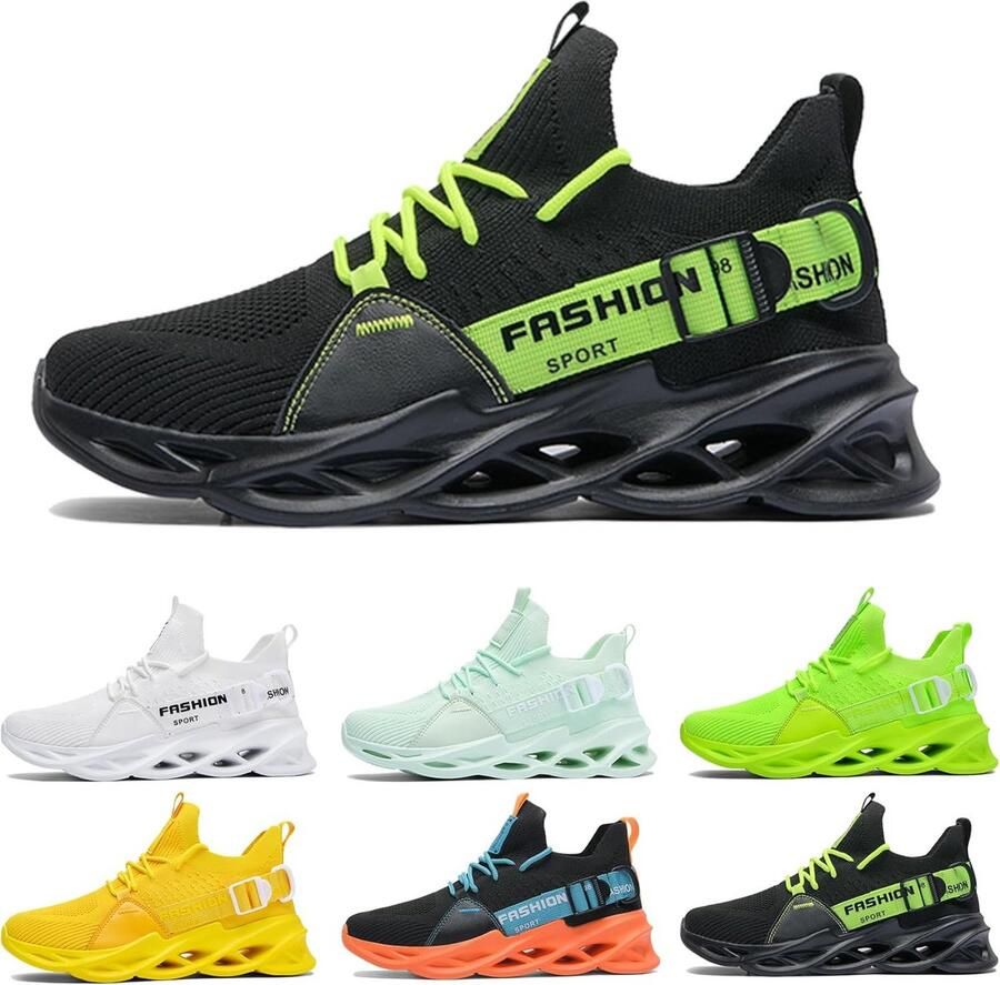 Ade de Antislip Sportschoenen voor en Lichtgewicht Hardloopschoenen voor Fitness en Wandelen (Zwart)