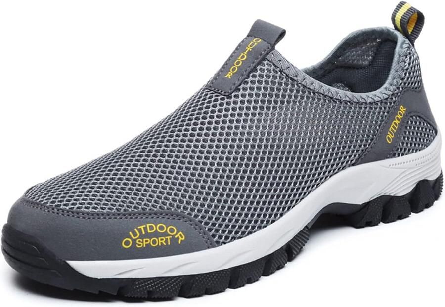 Ademende Buiten Fitness- en Sportschoenen voor Heren Mesh Sneakers en Slipperstijl