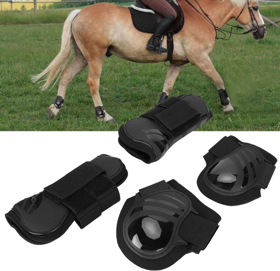 Ade de en elastische paardenlaarzen 2 paar voor optimale beenbescherming tijdens training en competitie zwart (maat