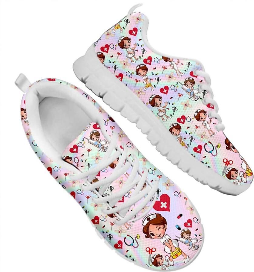 Ademende Groene Sneakers voor Vrouwen Comfortabele Sportschoenen voor Werk en Wandelen