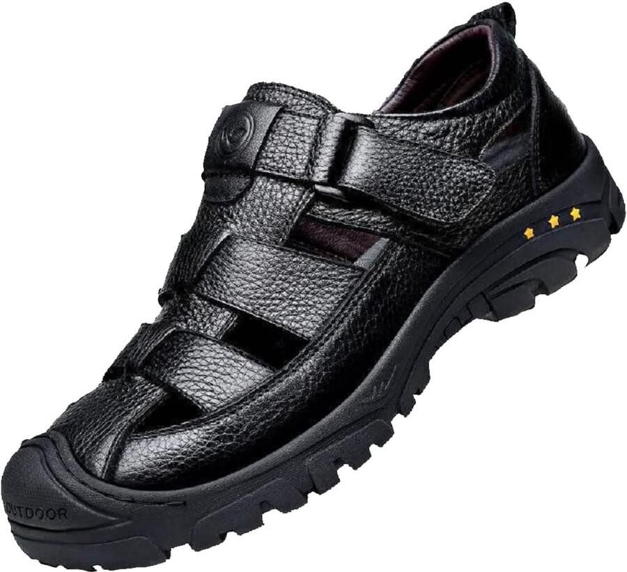 Ademende Heren Wandelsandalen Zomer Leren Open Schoenen