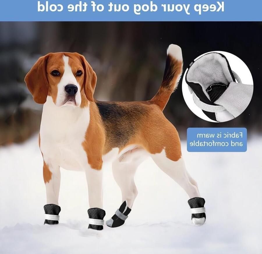 Ade de Honden Schoenen met Antislip Zolen en Reflecterende Bandjes voor Optimale Pootbescherming Geschikt voor Kleine Middelgrote en Grote Honden