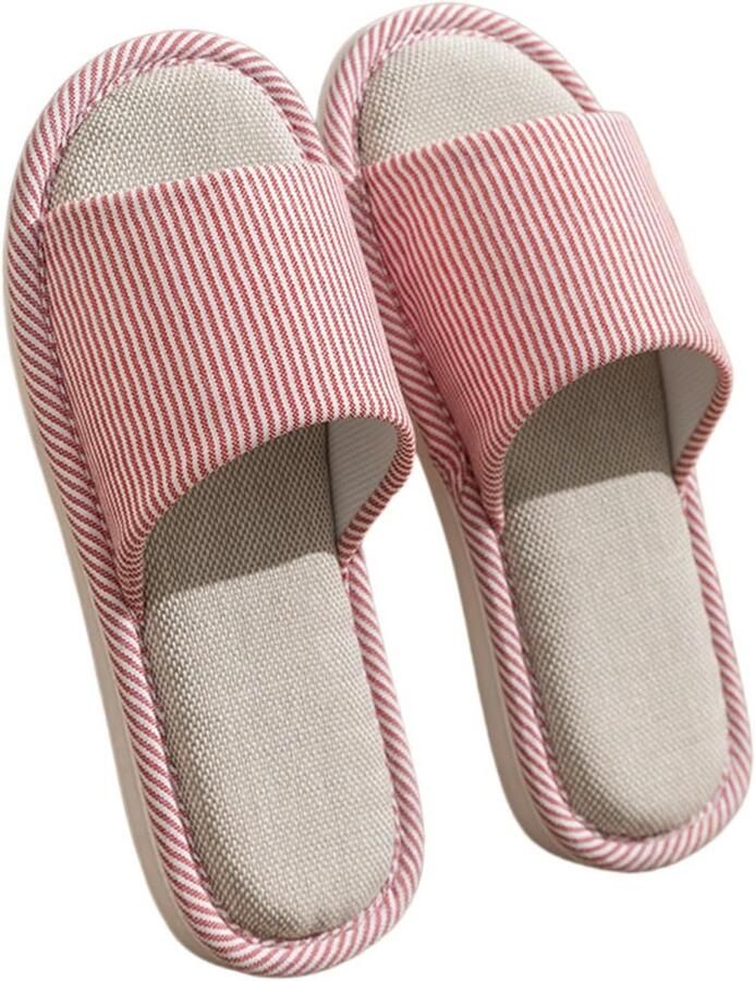 Ade de Linnen Pantoffels Vier Seizoenen en Antislip Binnen en Buiten