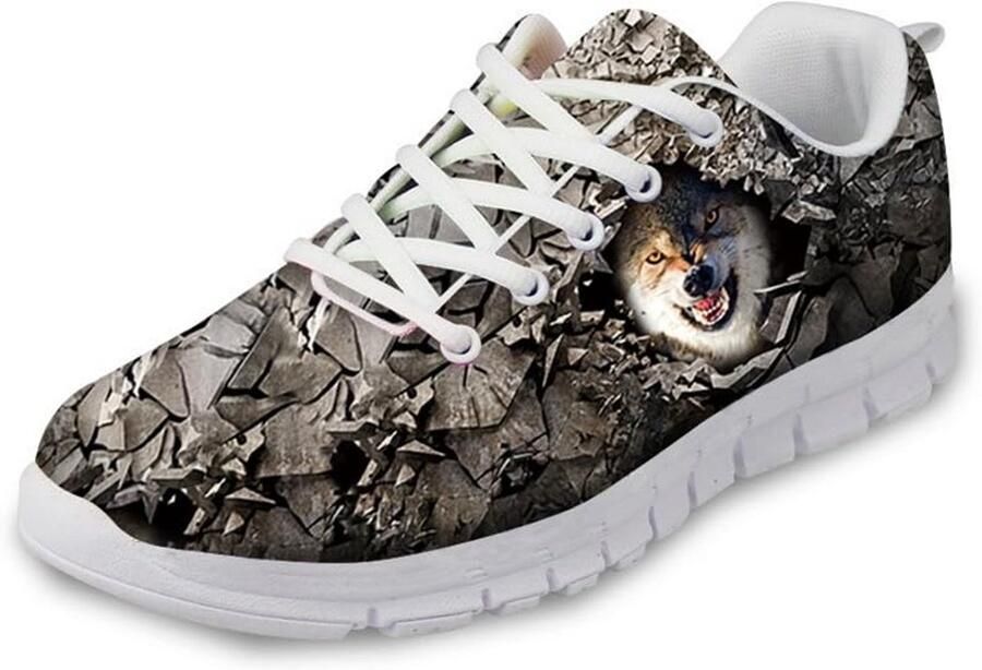 Ademende Loopschoenen Heren met Dierenprint Lichte Mesh Sneakers