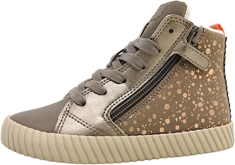 Ademende Meisjes Sneakers van Suède en Parelmoer Leer